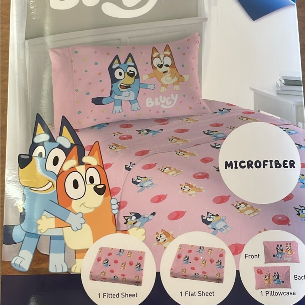 Bluey Kids Bedding Set - Pink